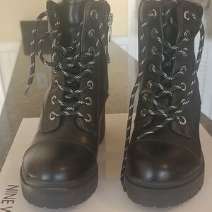 Nine West Black Combat Boots. Never Worn